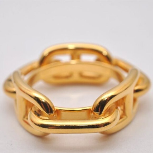 Authentic HERMES Scarf Ring Chaine d'Ancre Chain Design Gold Tone 5 - Picture 15 of 16